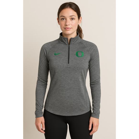 Nike Dri-Fit Oregon Ducks 1/4 Zip Long Sleeve Top Women’s Small Gray - Picture 1 of 10
